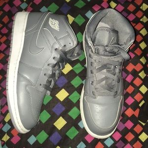 Grey and white jordan 1s